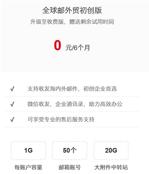 全球邮外贸初创版企业邮箱_企业邮箱注册申请_企业邮箱价格