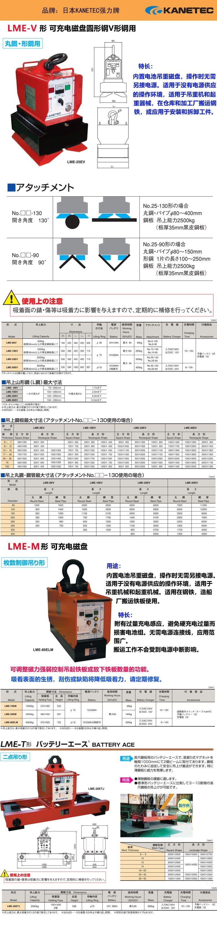 日本制KANETEC（强力牌）EP-QN电永磁盘EP-QN7-50100A